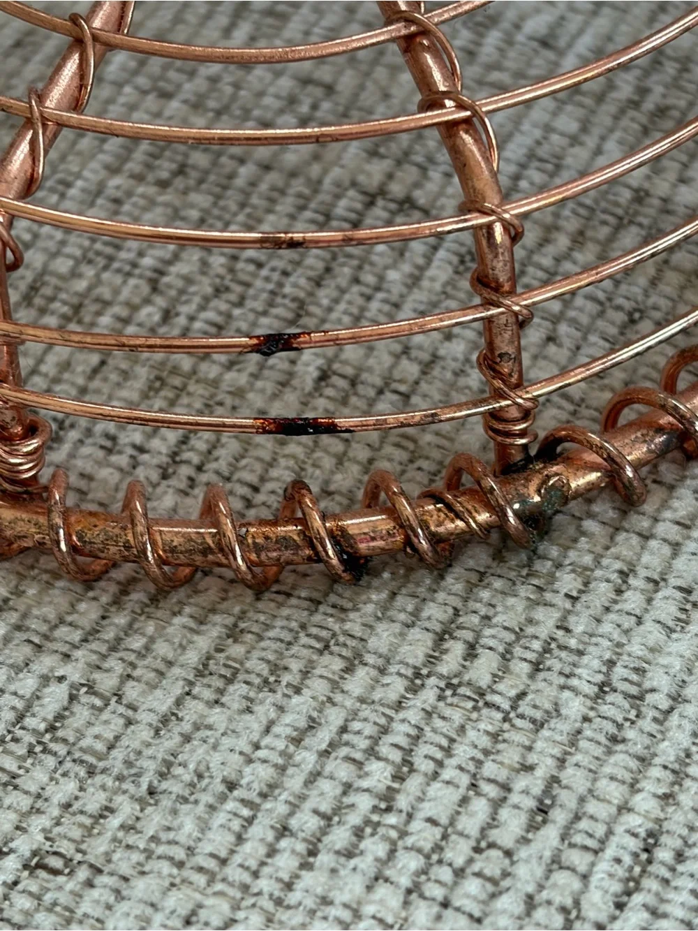 Copper Wire Decorative Pedestal Baskets - Set of 2